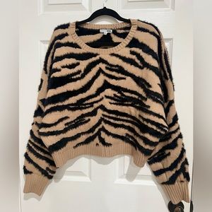 Crewneck Sweater with Fuzzy Detail